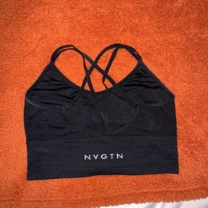 NVGTN BLACK FLOURISH SEAMLESS BRA